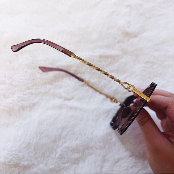 Gia Clear Dark Purple Chain Link Oversized Sunglasses - Picture 6 of 11